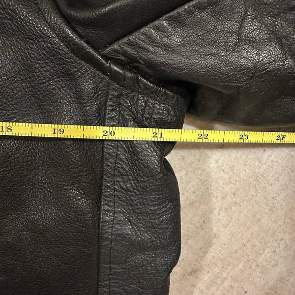 SOLD VINTAGE Protech Leather Jacket Black Motorcycle Punk Racer Biker Very heavy - Picture 11 of 11